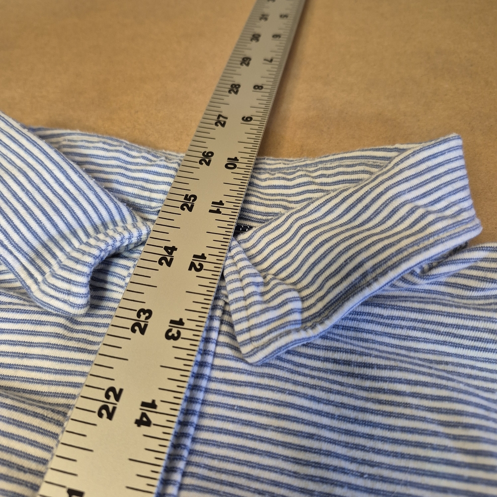 Faherty Classic Blue and White Long Sleeve Polo 2674/380 - Picture 7 of 8